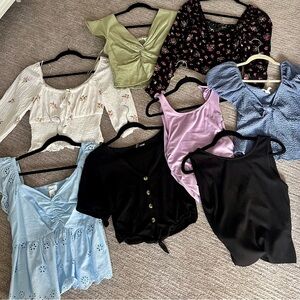 Mixed Women's Tops Bundle - Black, Light Blue, Lilac, Green, Cream, Floral